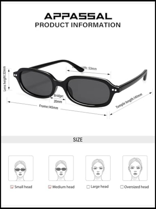 Retro Rectangle Sunglasses Polarized UV Protection Plastic Frame main image 4